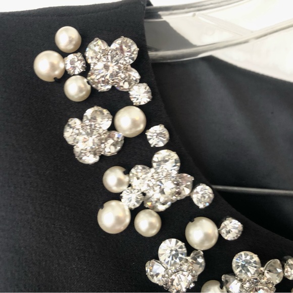 White House Black Market Sleeveless Dress Rhinestone Faux Pearl Size 4 - Picture 4 of 14